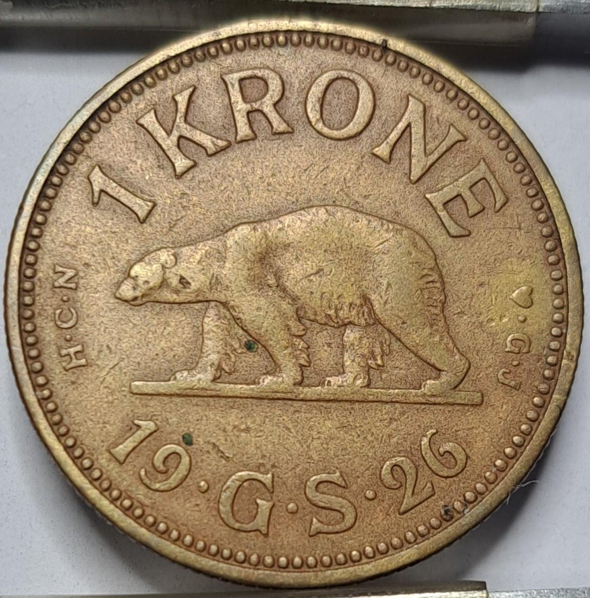 Grenlandija 1 Krona 1926 KM#8 (6061)