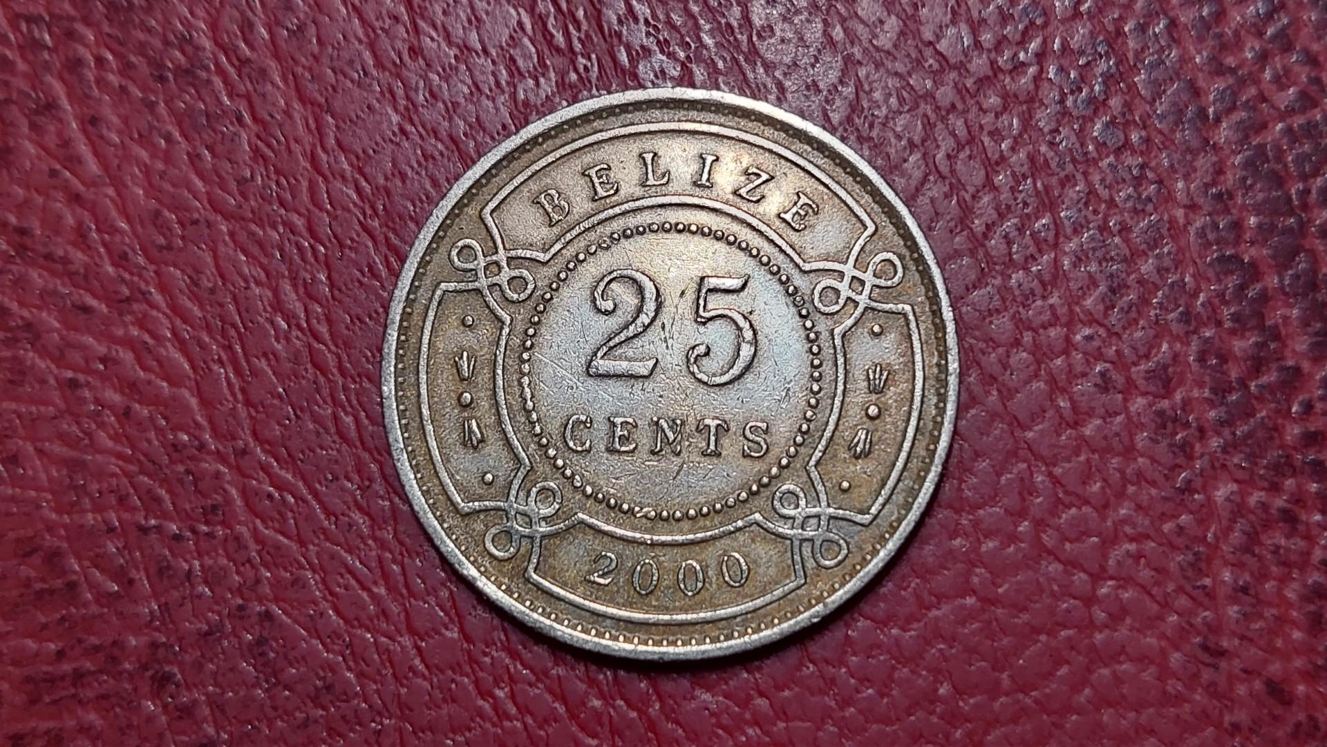 Belizas 25 centai, 2000 KM# 36