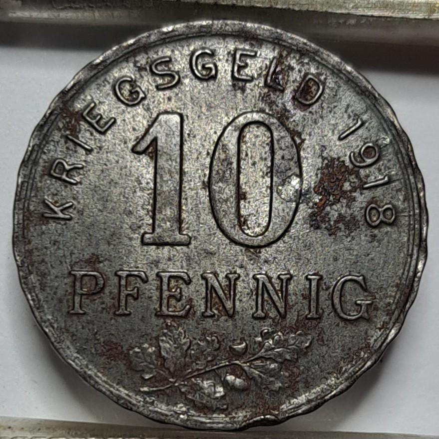 Vokietija 10 Pfenigų 1918 N#11479 NOTGELD (6104)
