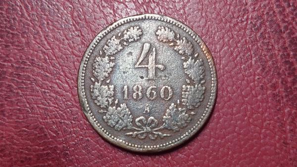 Austrija 4 kreiceriai, 1860A KM# 2194