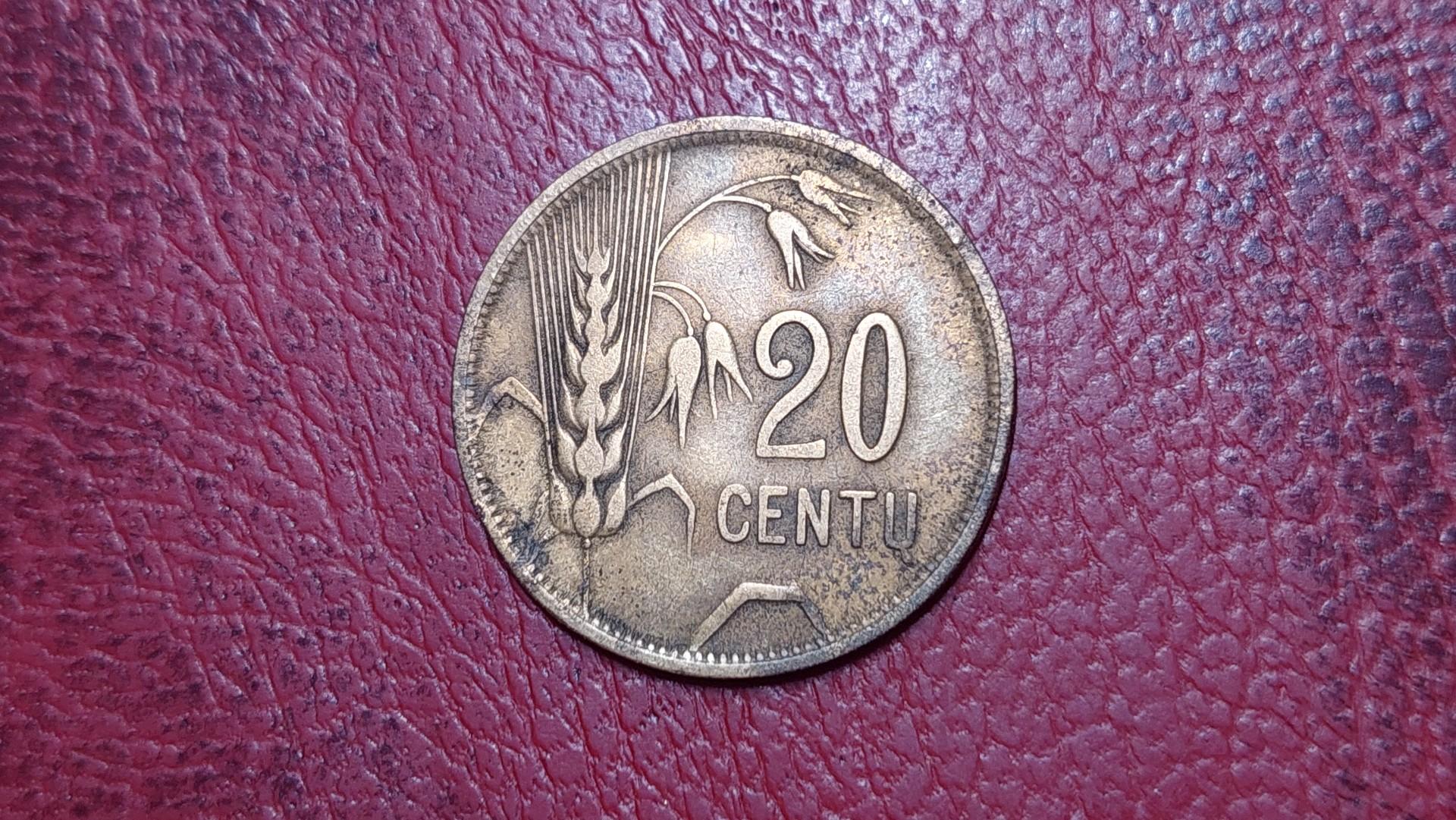 Lietuva 20 centų, 1925 KM# 74