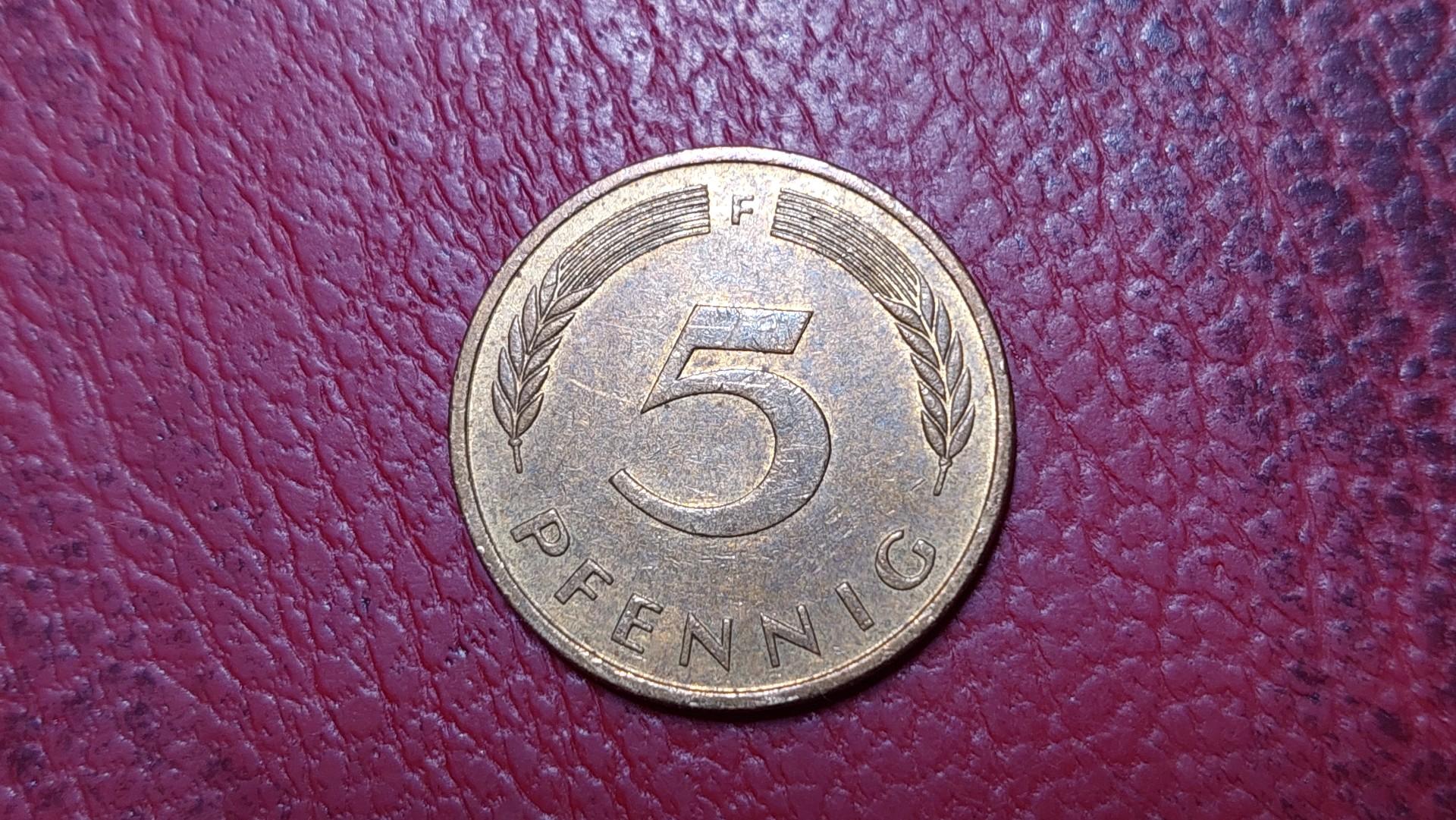 Vokietija 5 pfenigai, 1991F KM# 107