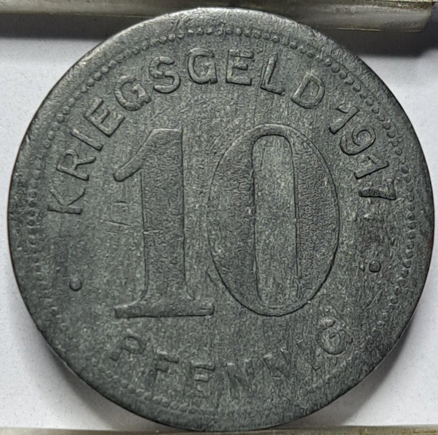 Elberfeldas 10 pfenigų 1917 N#34833 (6072)