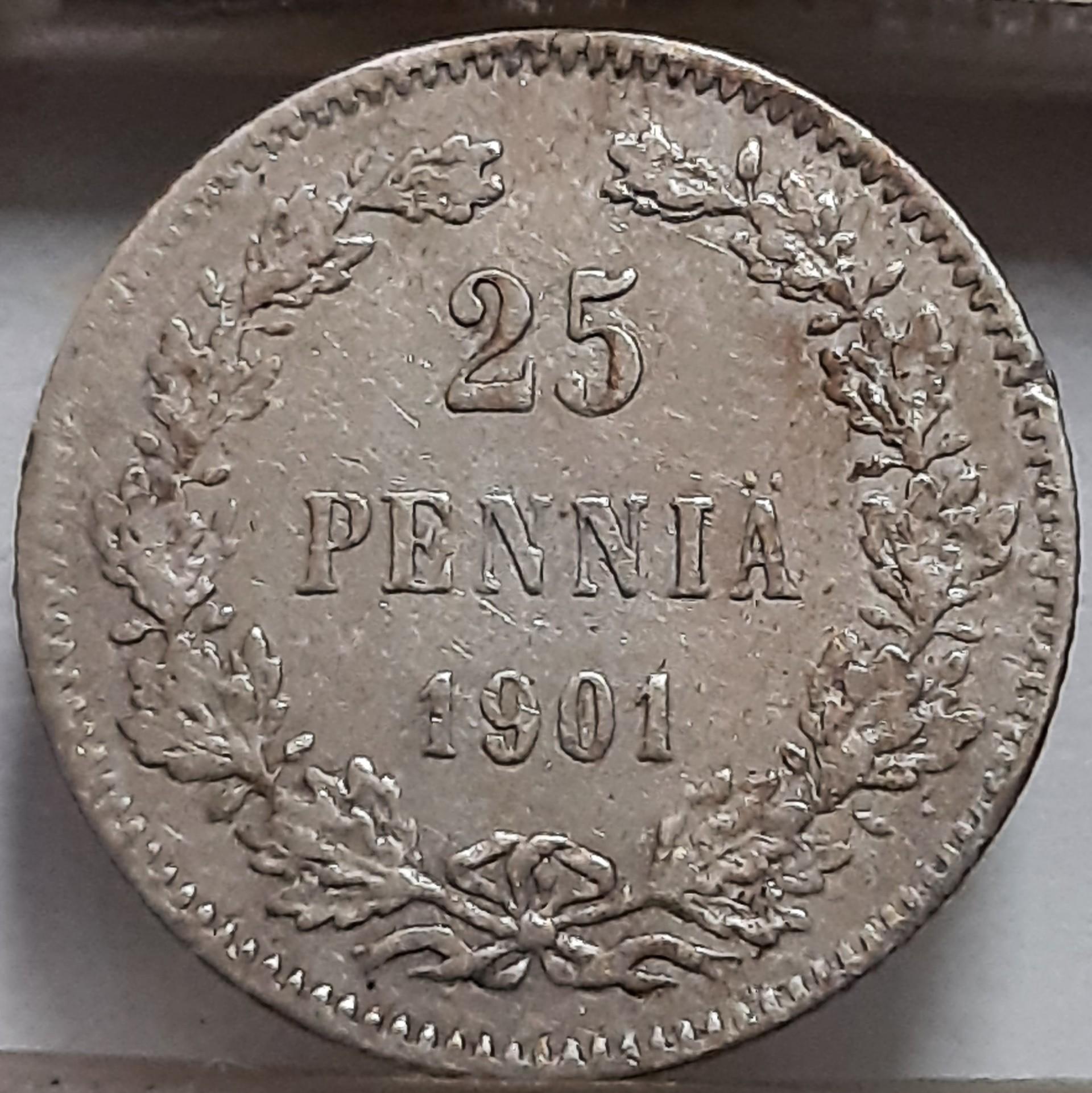 Suomija 25 Pensai 1901 KM#6.2 (6193)