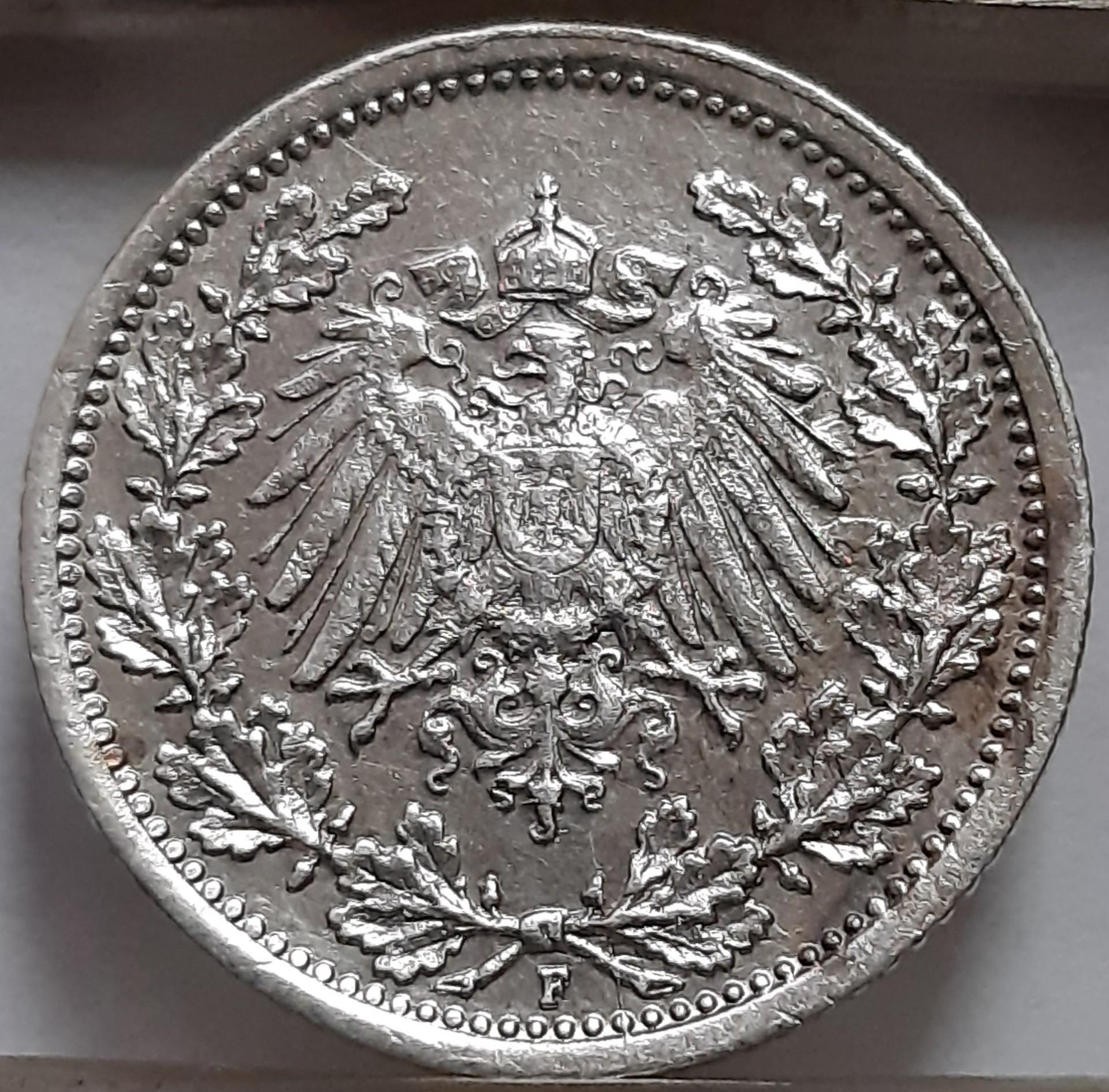 Vokietija 1/2 Markės F 1918 KM#17 (6187)
