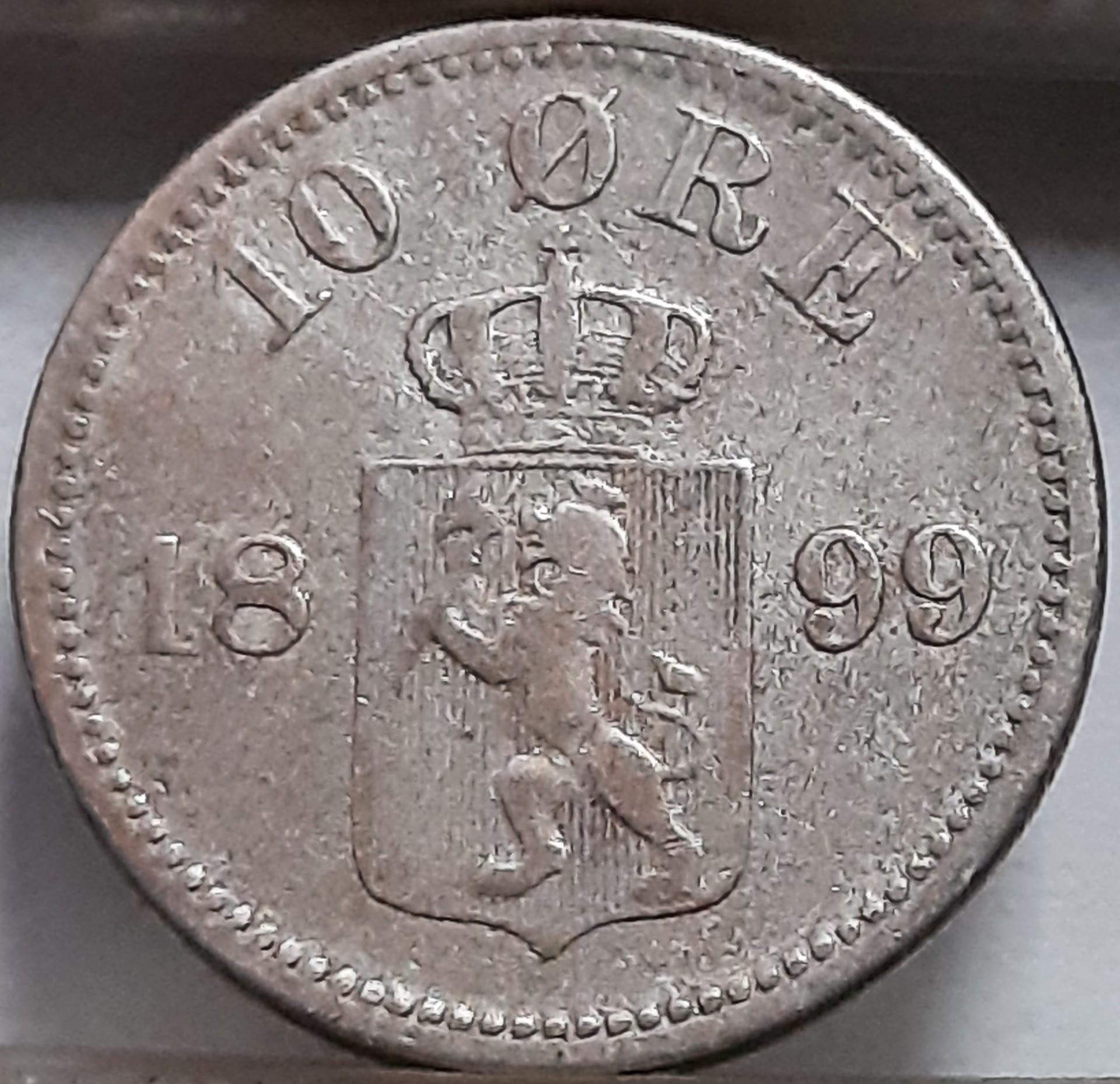 Norvegija 10 Erių 1899 KM#350 (6139)