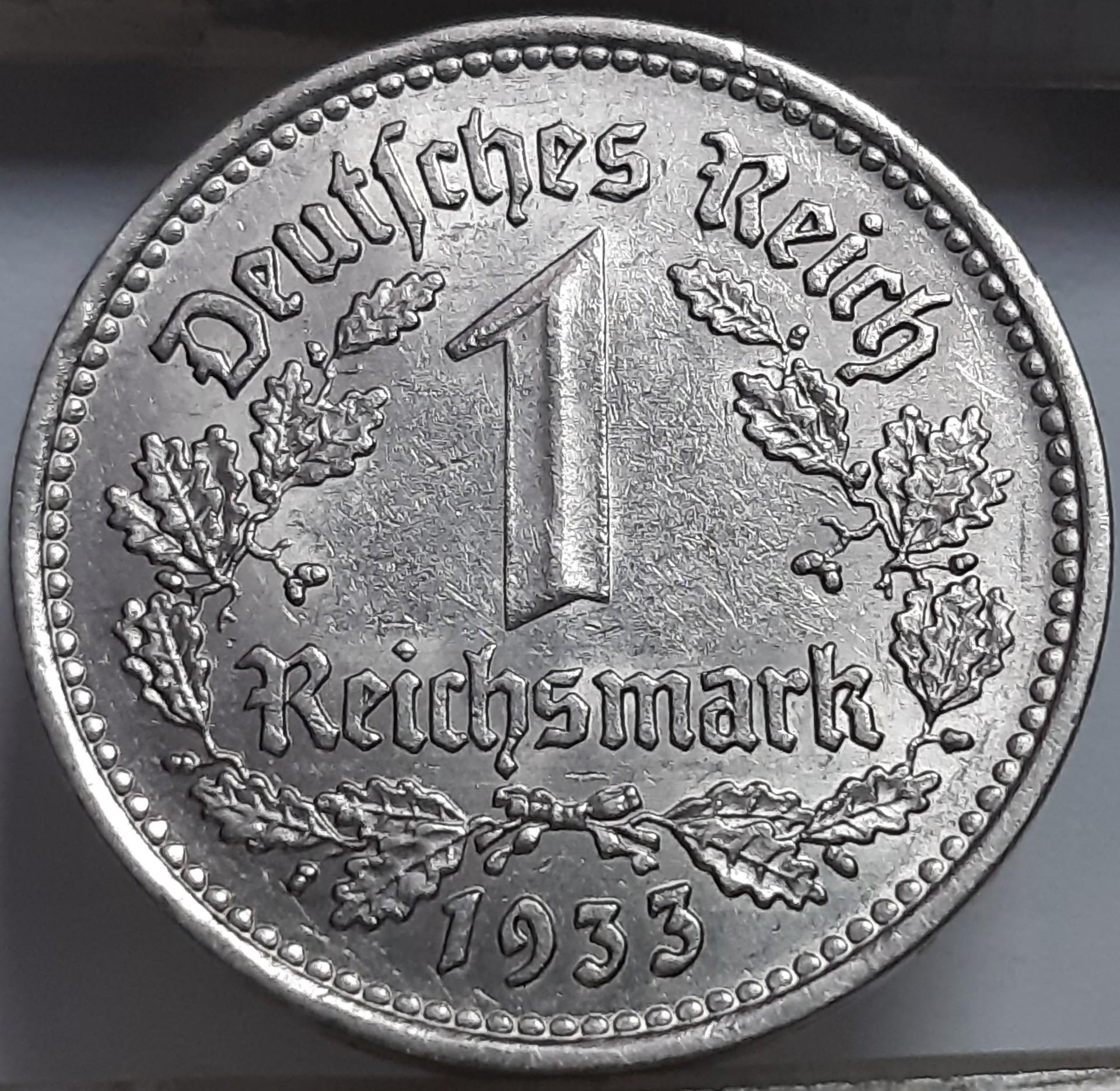 Vokietija 1 Reichsmarkė A 1933 KM#78 (6215)