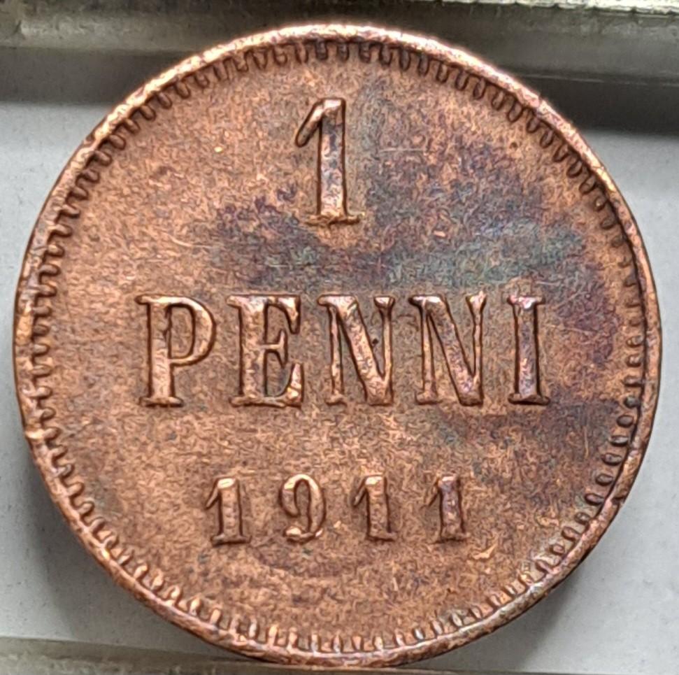 Suomija 1 Pensas 1911 KM#13 (6211)