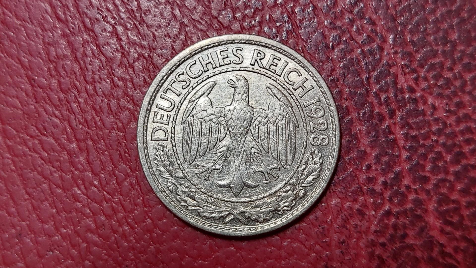 Vokietija 50 reichspfenigų, 1928A KM# 49