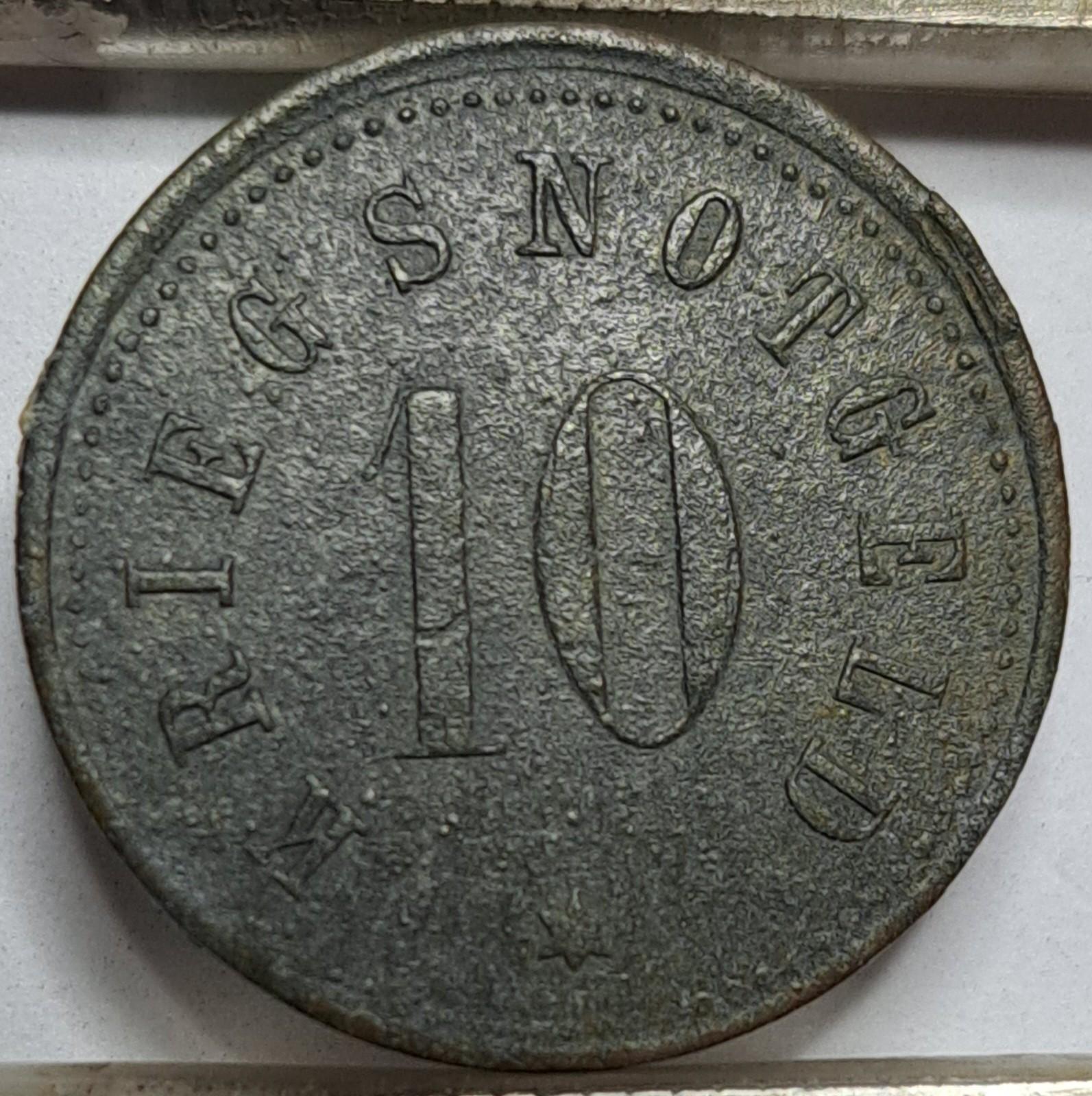 Simbachas prie Inno 10 pfenigų 1914-1924 N#186238 (6230)