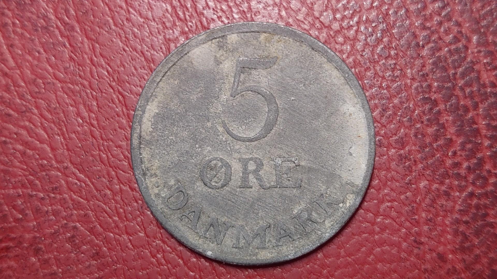 Danija 5 erės, 1957 KM# 843