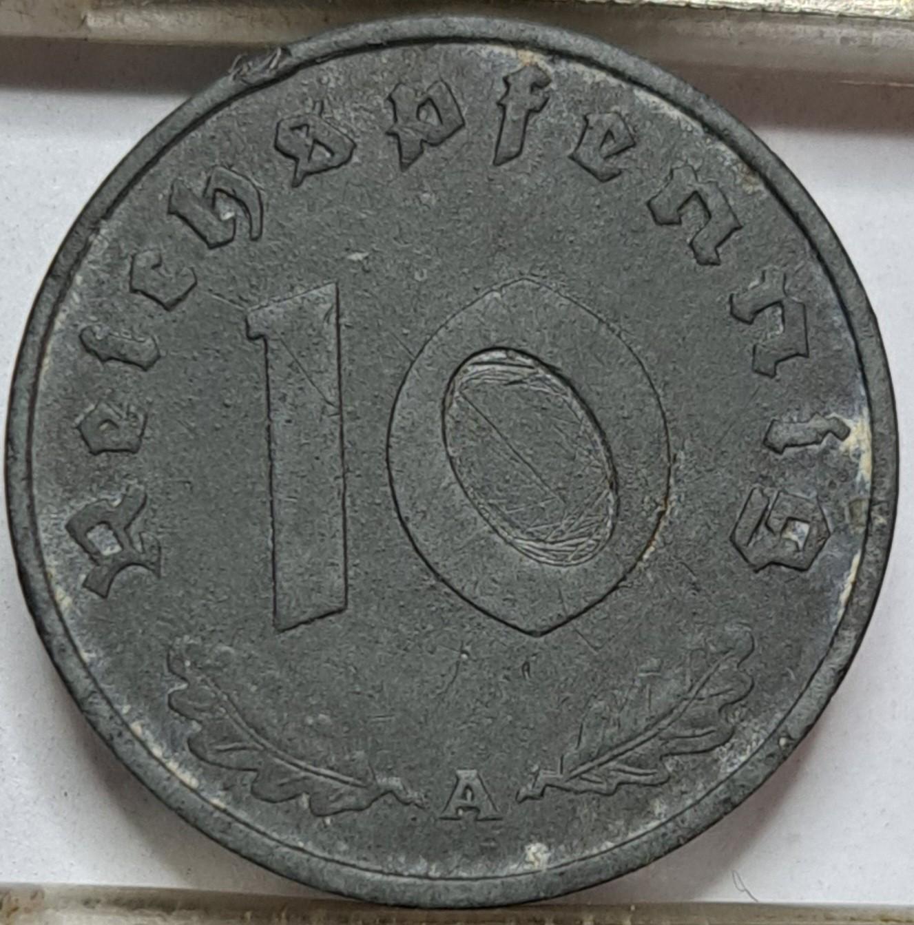 Vokietija 10 reichspfenigų A 1942 KM#101 (6279)