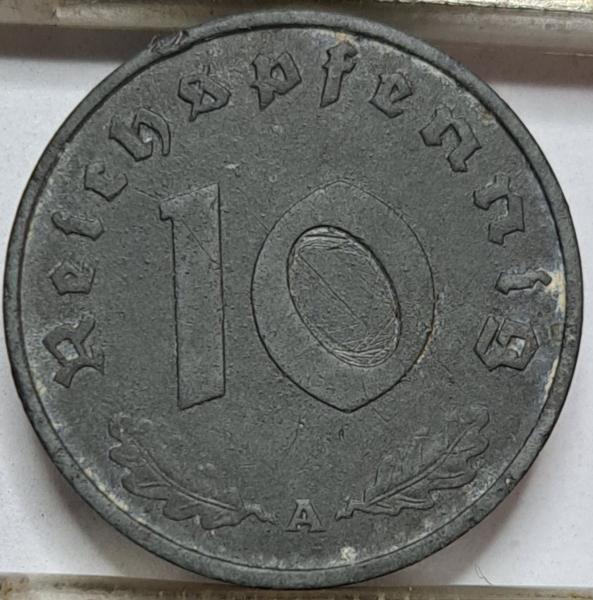 Vokietija 10 reichspfenigų A 1942 KM#101 (6279)