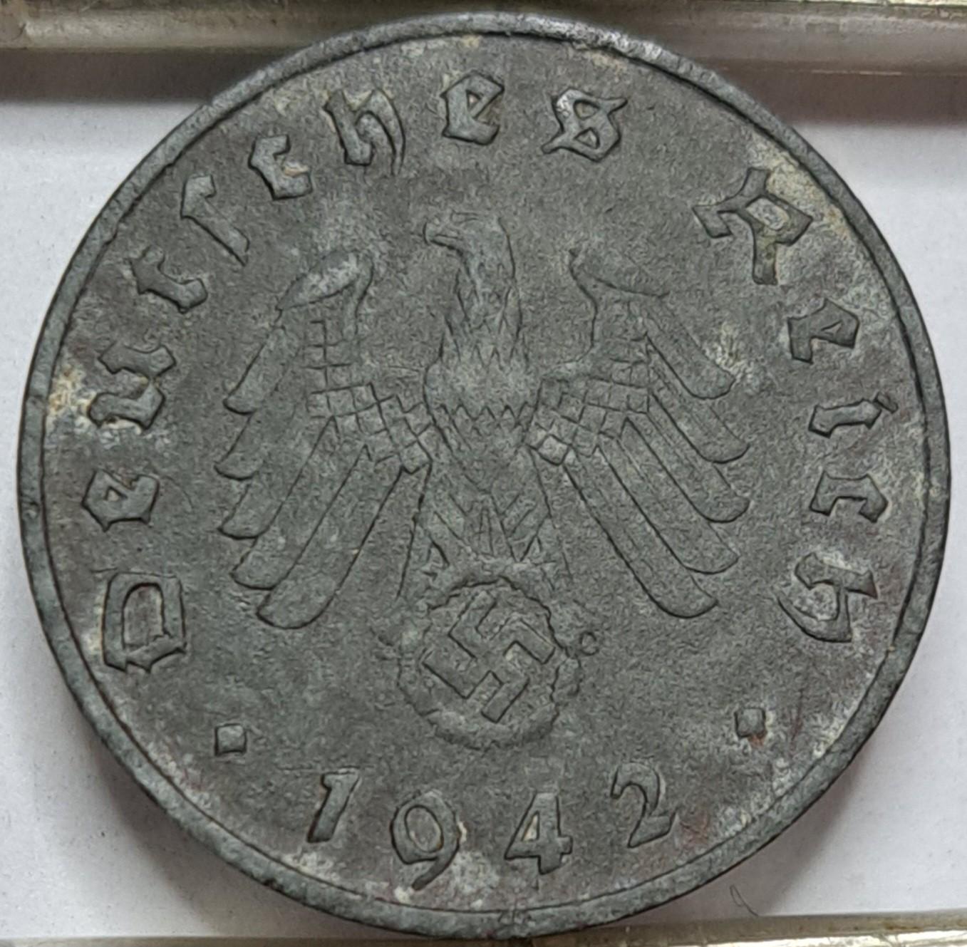 Vokietija 10 reichspfenigų A 1942 KM#101 (6279)