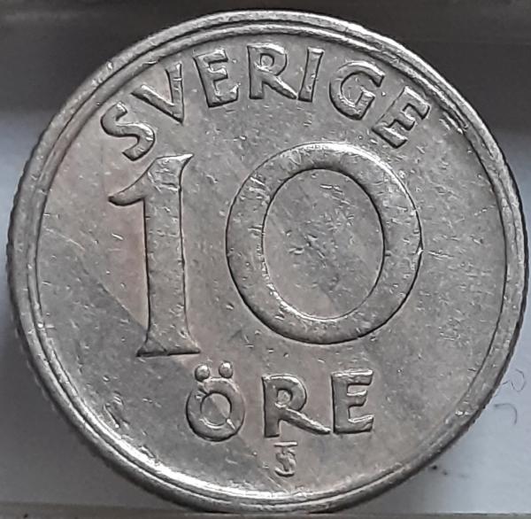 Švedija 10 erių 1947 KM#795 (6288)