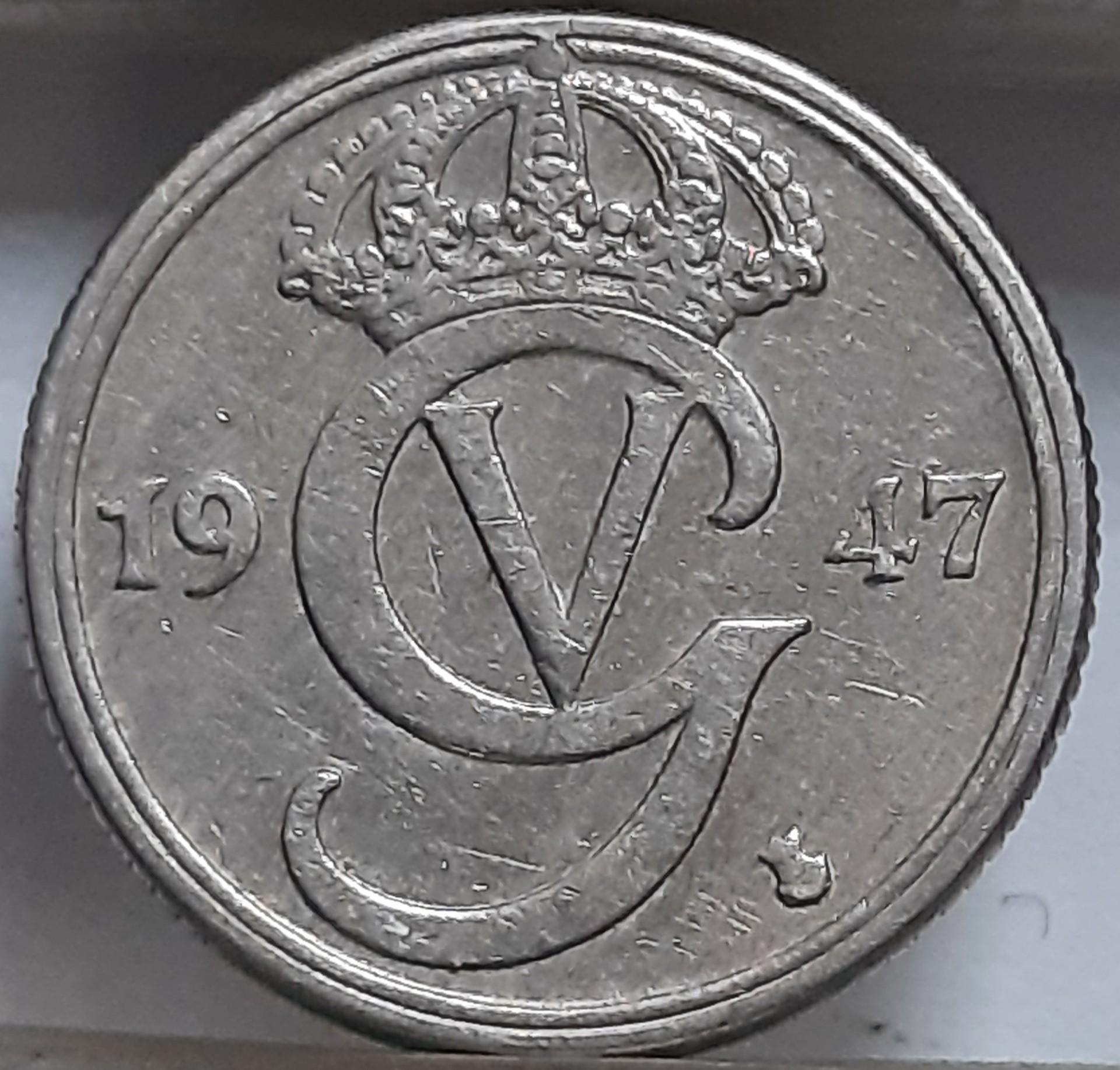 Švedija 10 erių 1947 KM#795 (6288)
