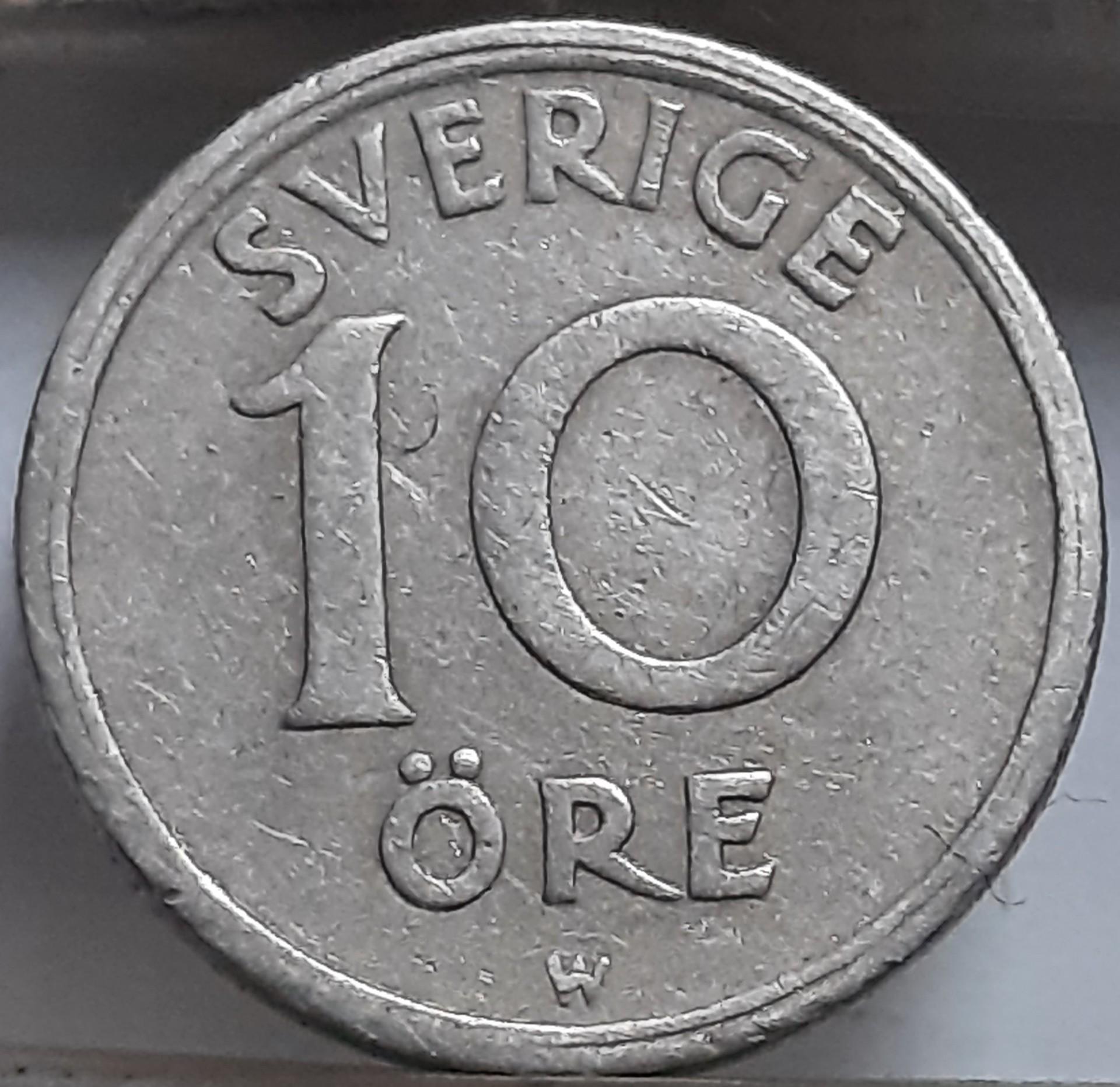 Švedija 10 erių 1925 KM#795 (6289)