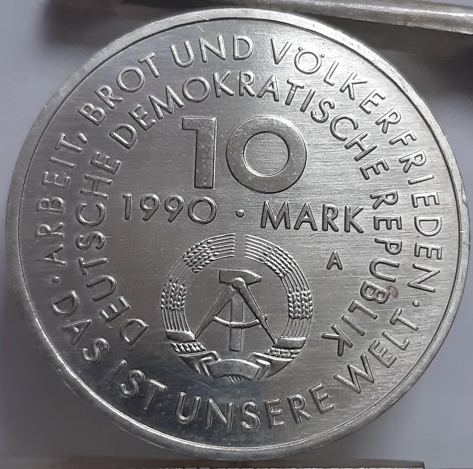 Vokietija VDR 10 markių 1990 proginė KM#136 (6317)