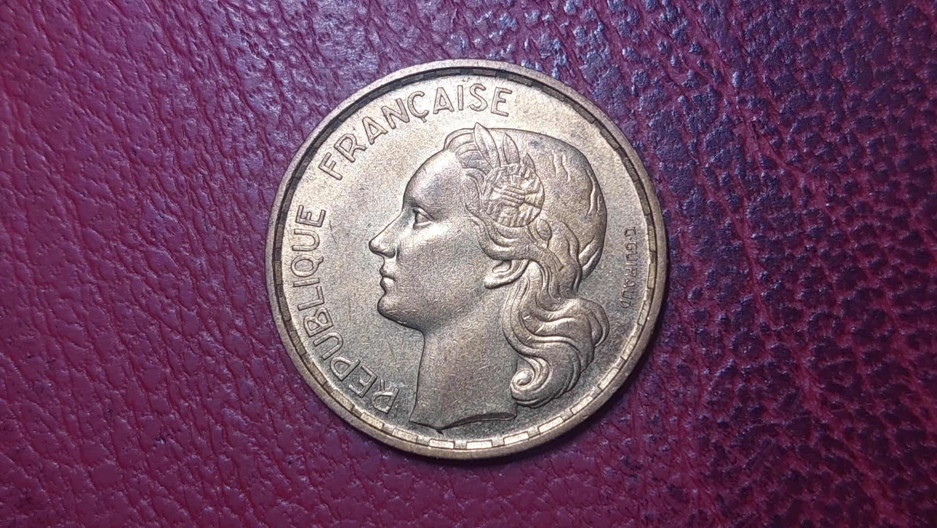 Prancūzija 20 frankų, 1953 KM# 917