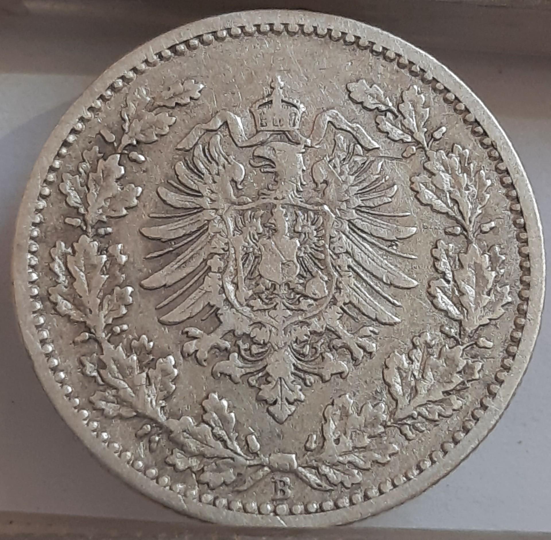 Vokietija 50 pfenigu B 1877 KM#8 RETA (6273)