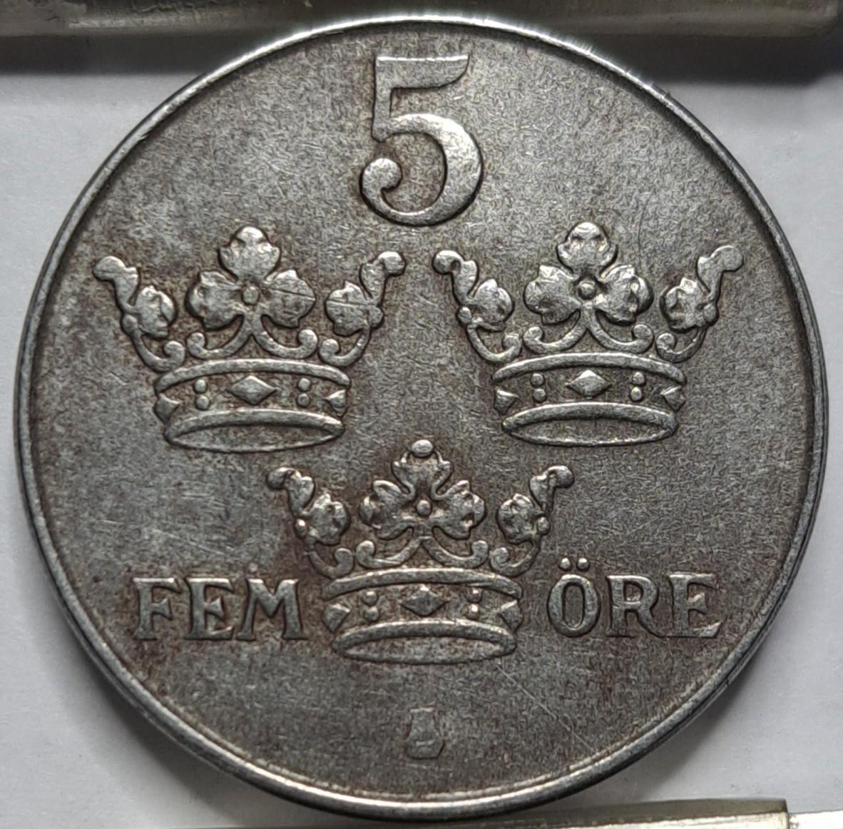 Švedija 5 erės 1942 KM#812 (6342)