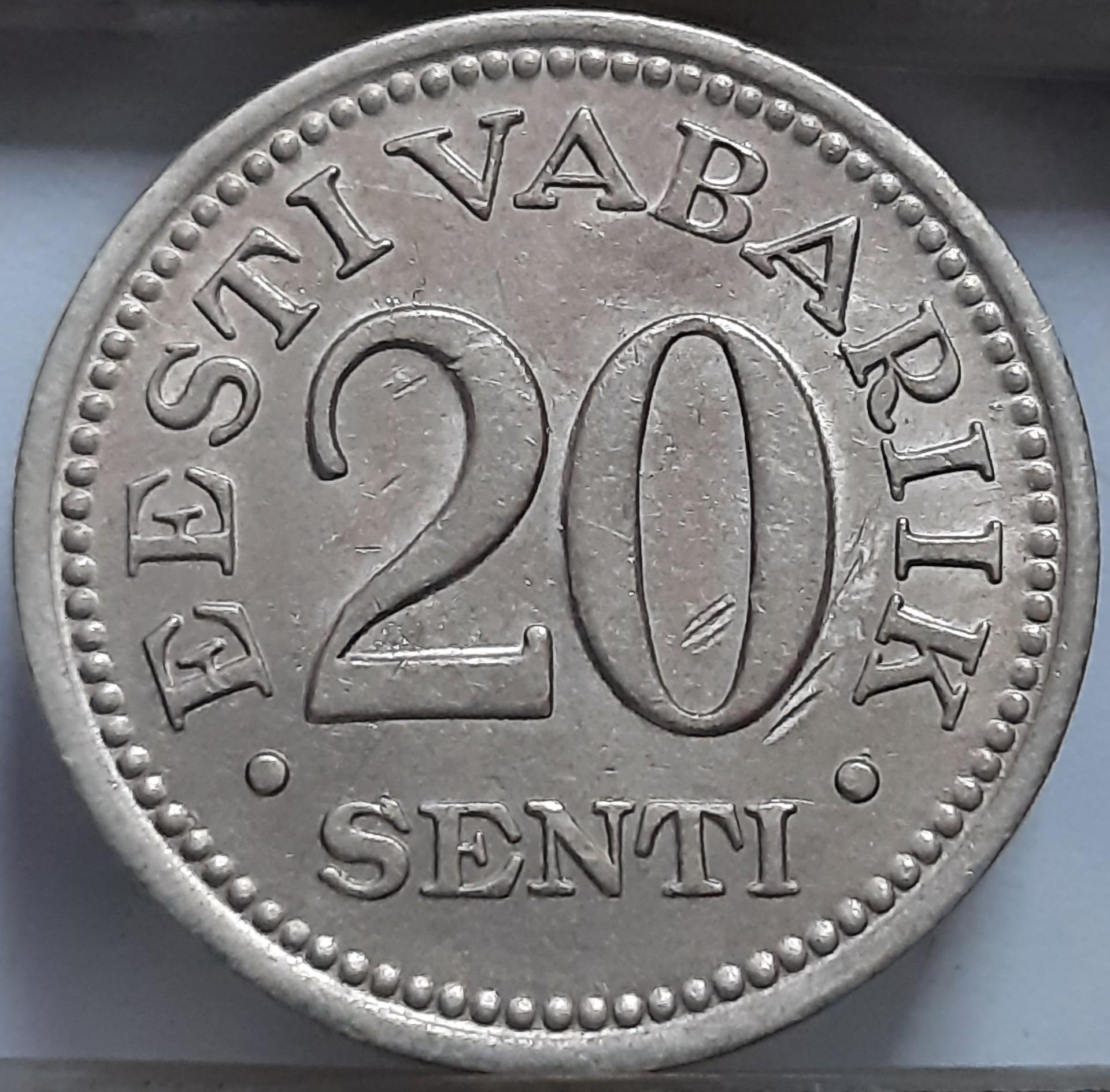 Estija 20 sentų 1935 KM#17 (6370)