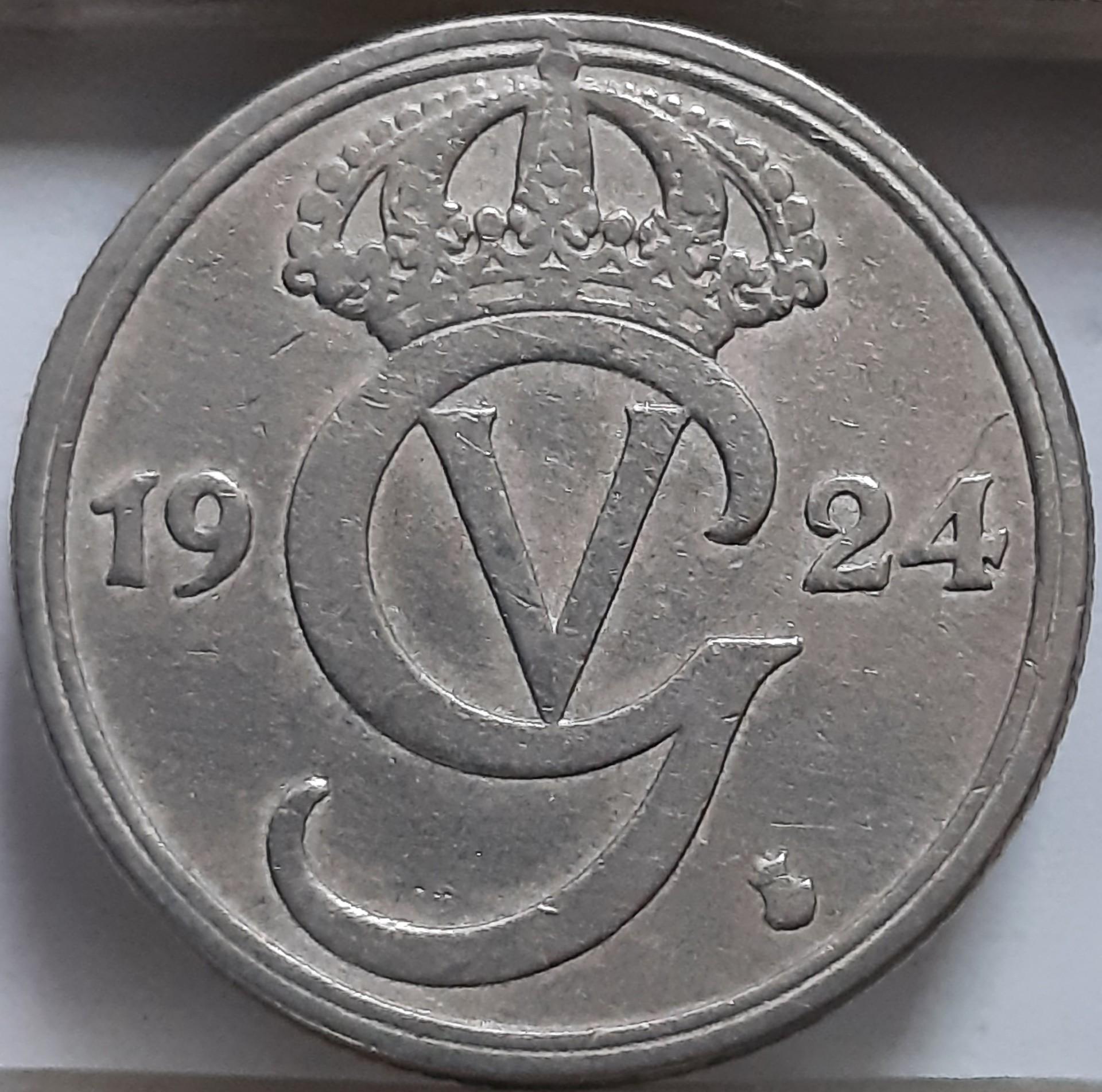 Švedija 50 erių 1924 KM#796 (6371)