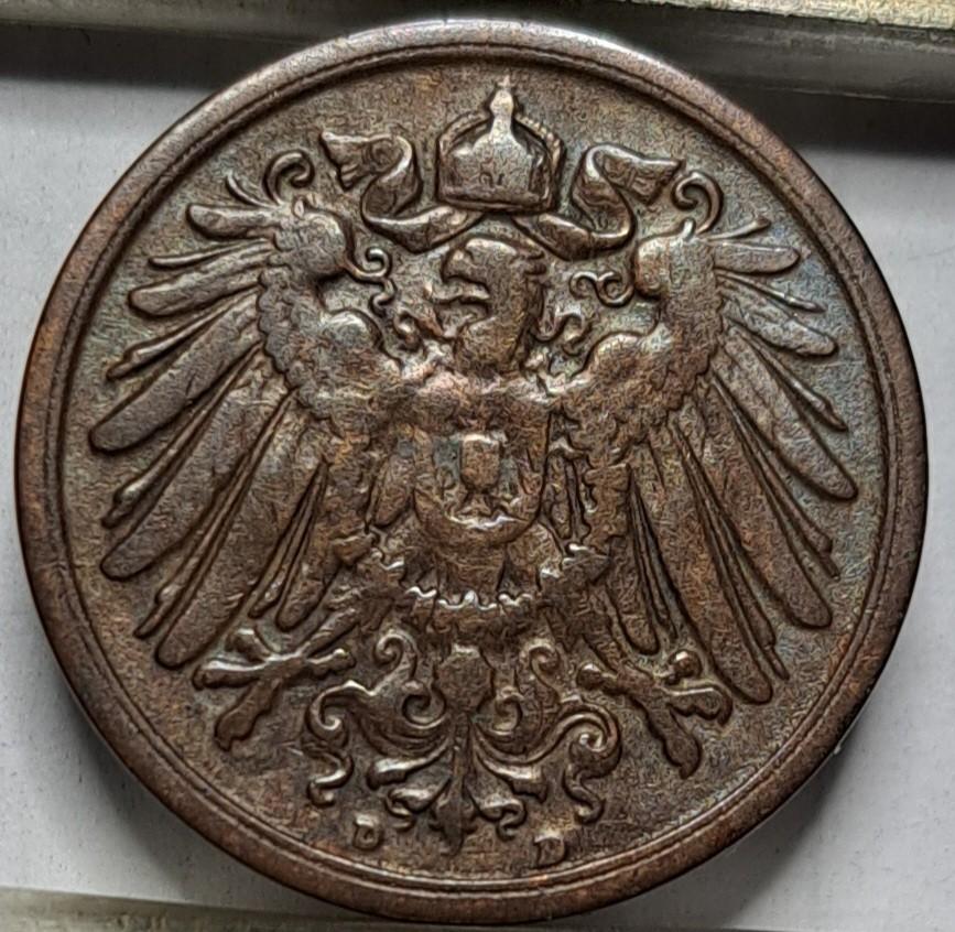 Vokietija 2 pfenigai D 1904 KM#16 (6417)
