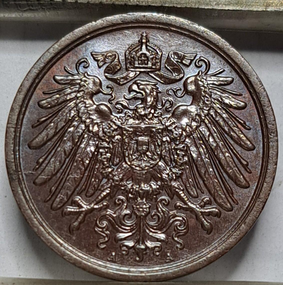 Vokietija 2 Pfenigai 1904 A KM#16 (6447)