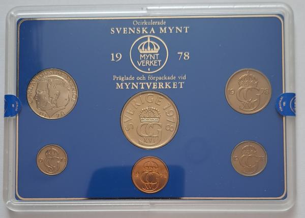 Švedijos UNC 1978 6 monetų setas (6455)