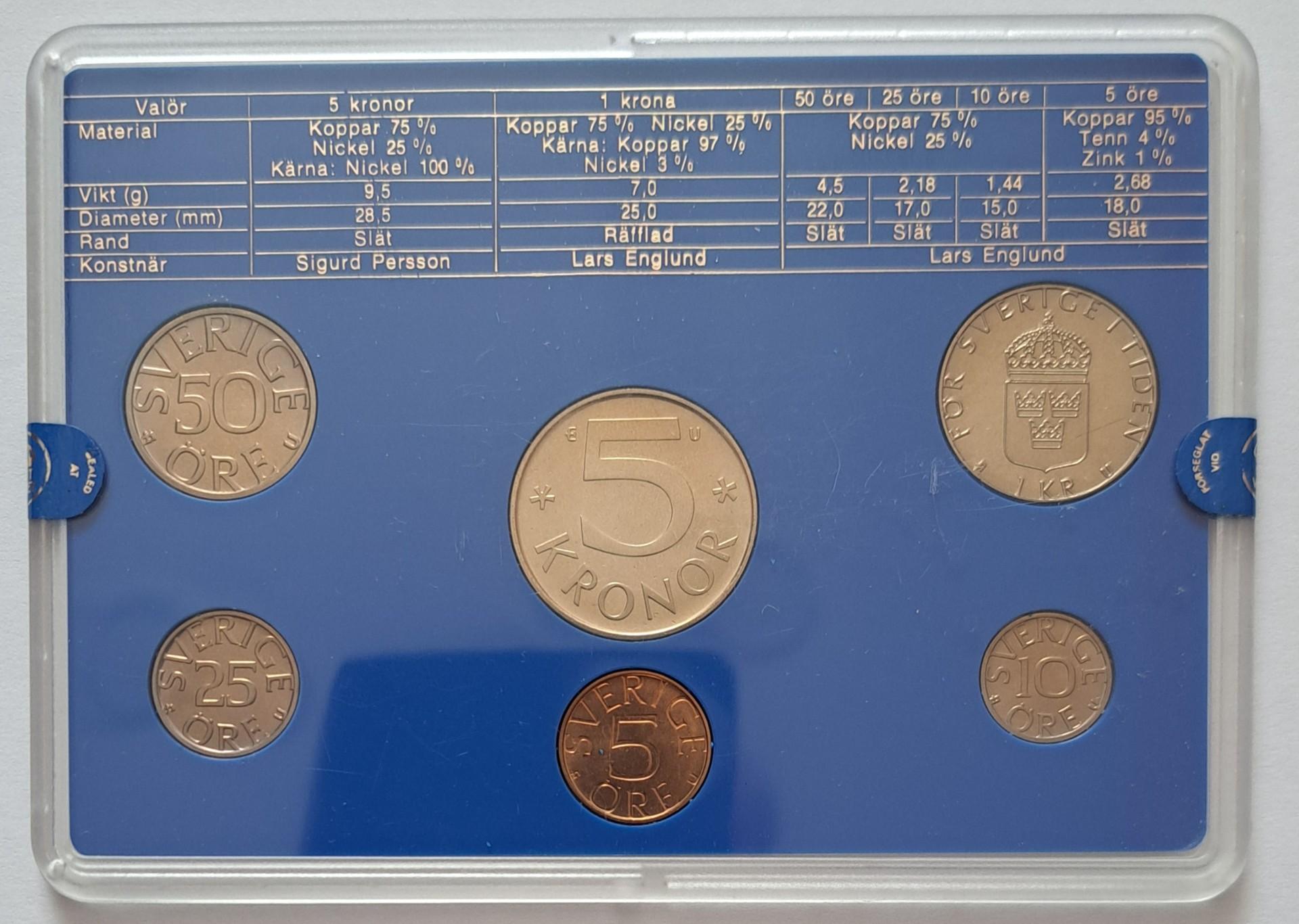 Švedijos UNC 1980 6 monetų setas (6457)