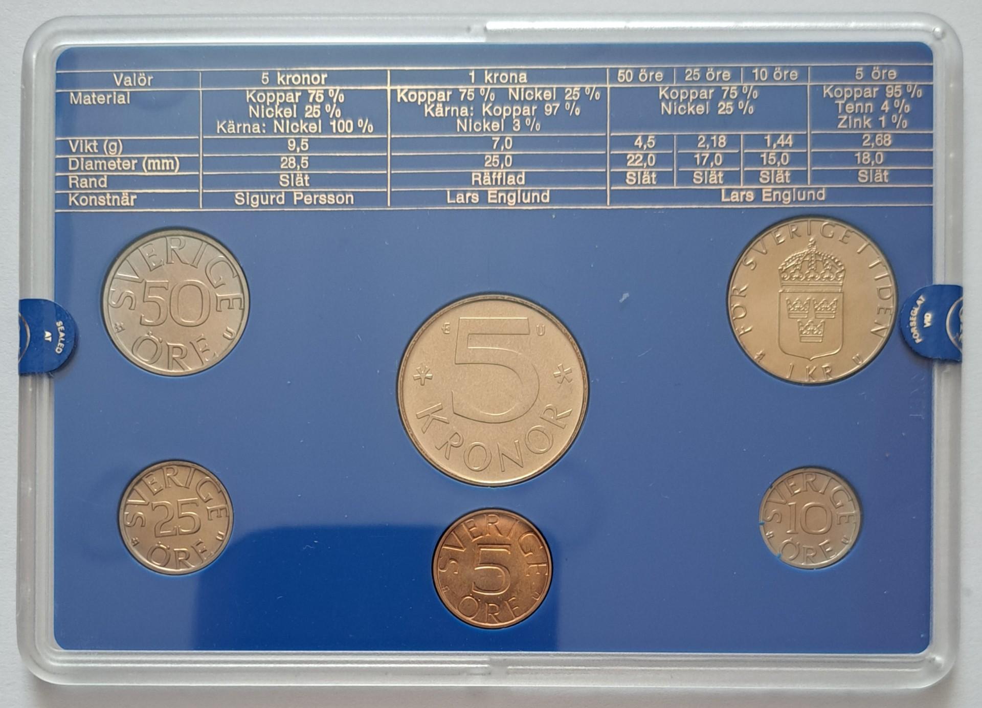 Švedijos UNC 1981 6 monetų setas (6458)