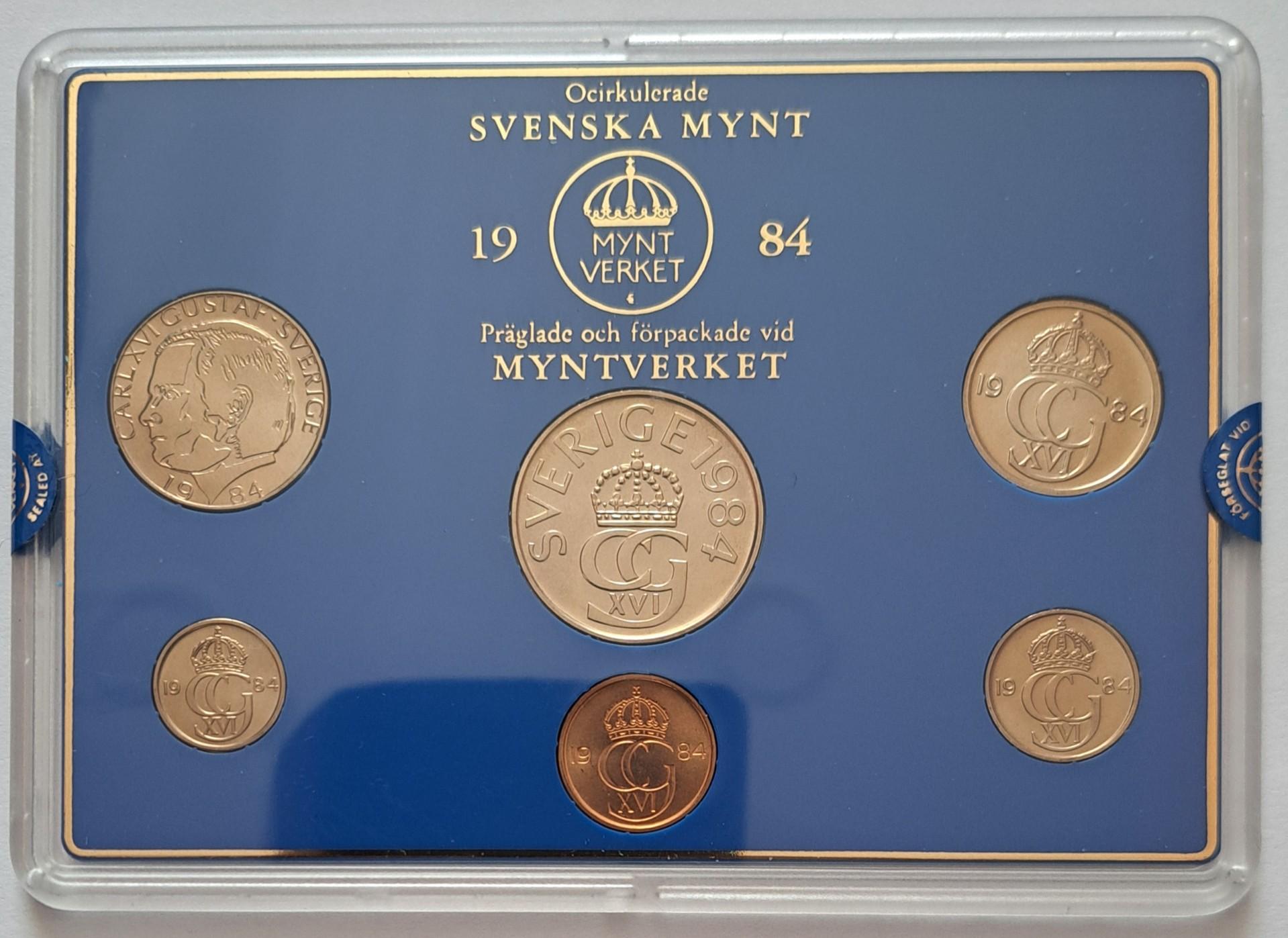 Švedijos UNC 1984 6 monetų setas (6461)