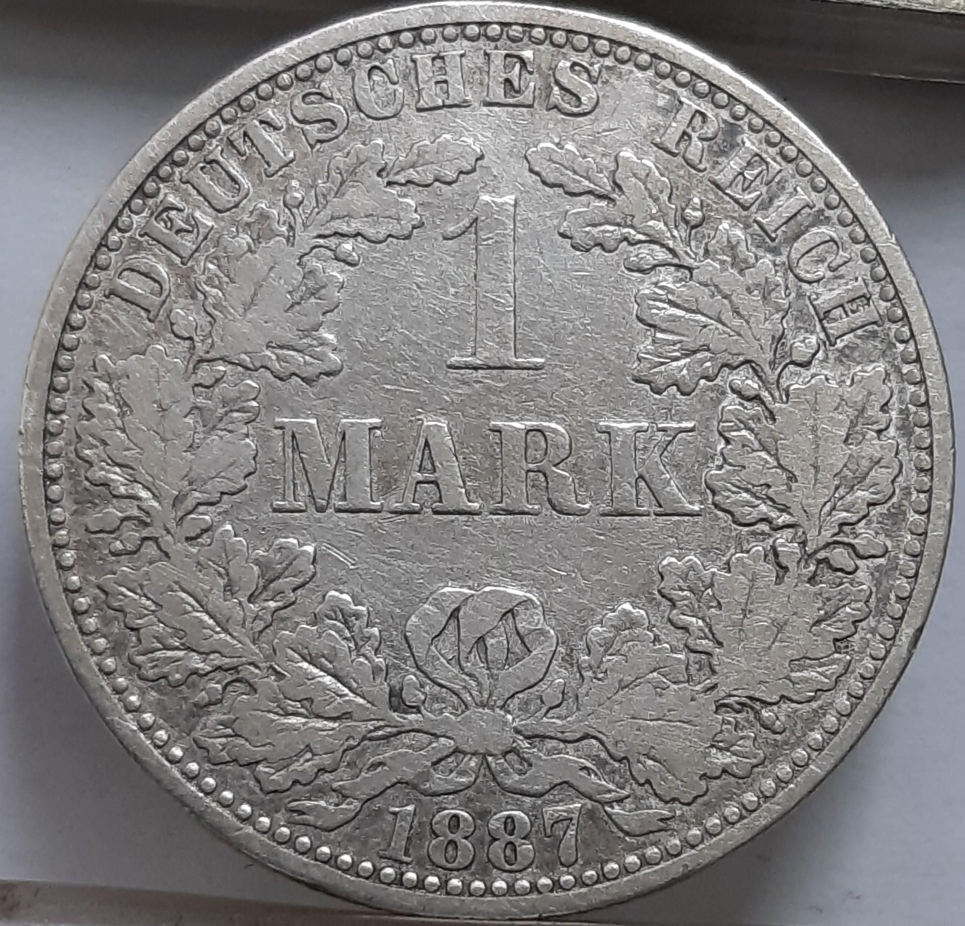 Vokietija 1 markė 1887 A KM#7 (6468)