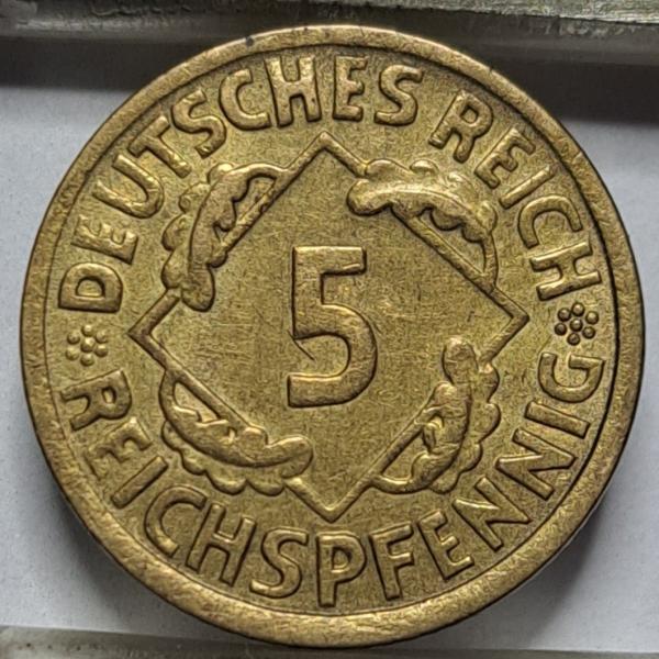 Vokietija 5 reichspfenigai A 1925 KM#39 (6473)