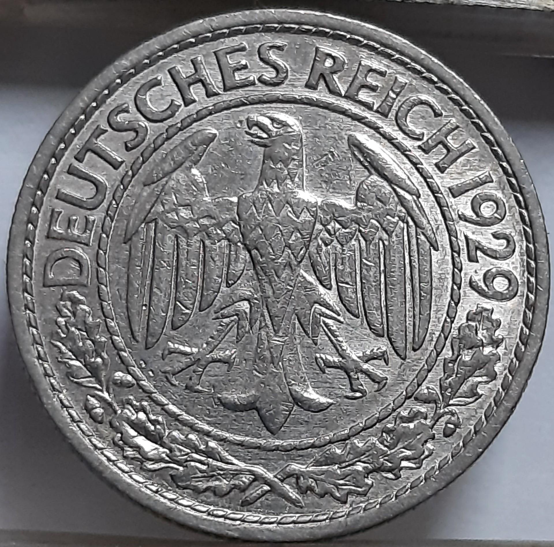 Vokietija 50 reichspfenigų A 1929 KM#49 (6489)
