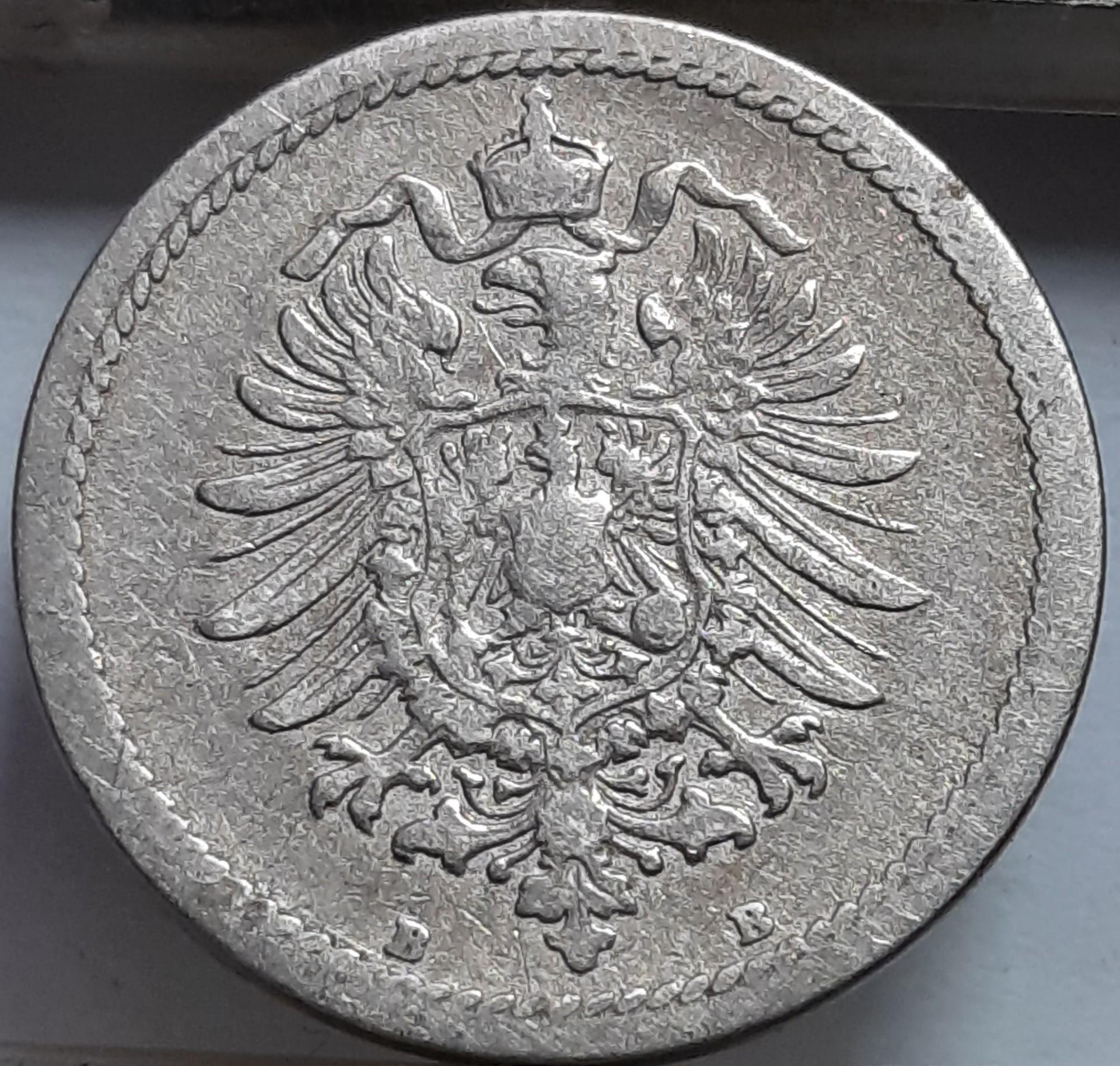 Vokietija 5 Pfenigai B 1876 KM#3 (6498 )