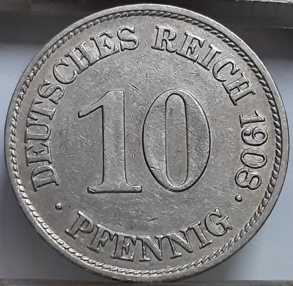 Vokietija 10 pfenigų E 1908 KM#12 (6502)