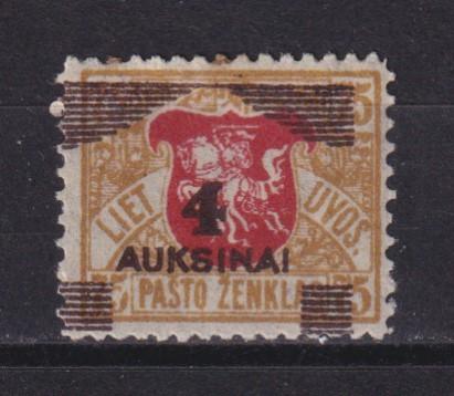 Lietuva 1922 Mi 117a užspaudas rudas, MH