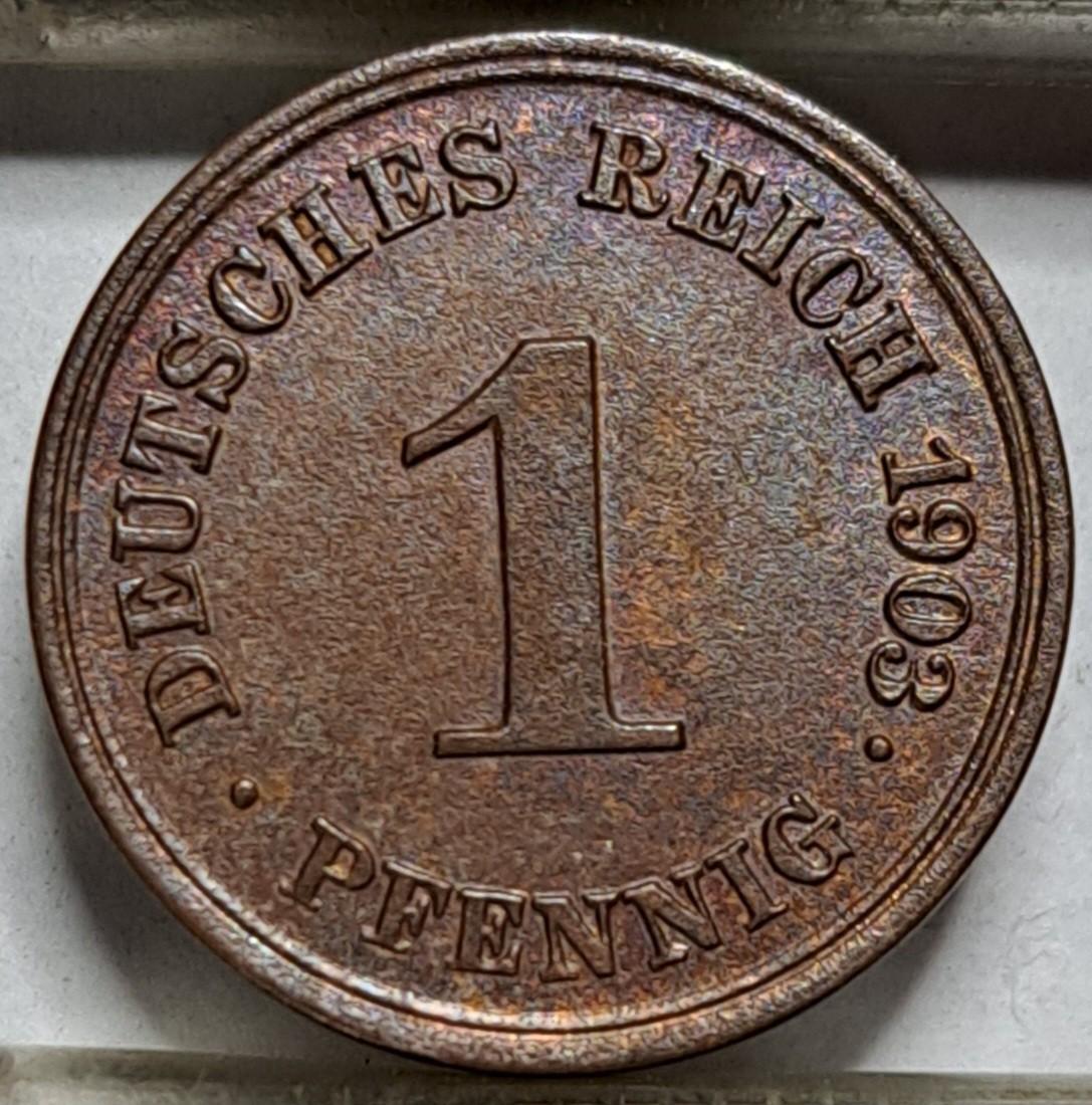 Vokietija 1 Pfenigas E 1903 UNC KM#10 Nr (6535)