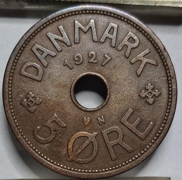 Danija 5 erės N 1927 KM#828 (6522)