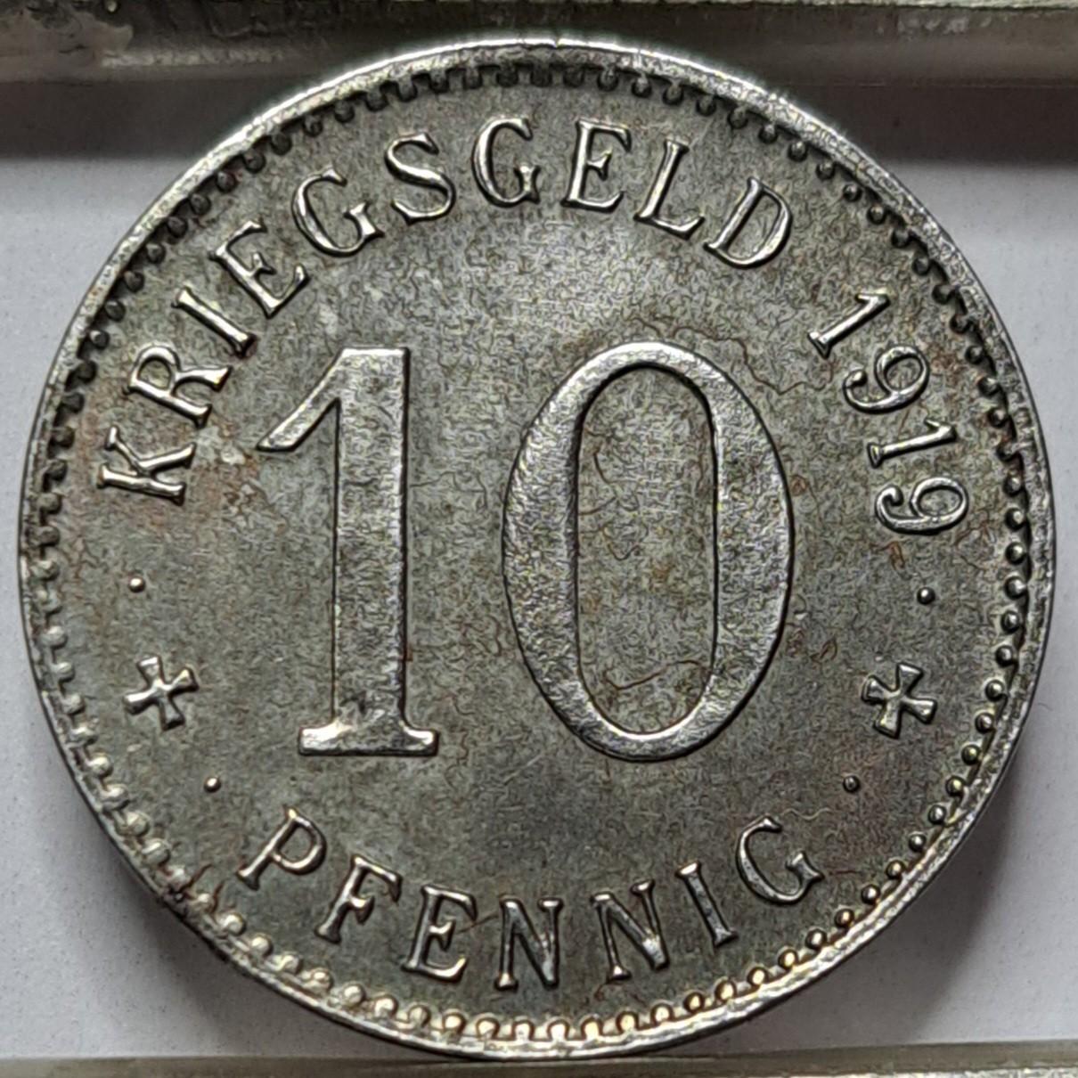 Vatenšeindas 10 pfenigų 1919 N#38793 (6542)