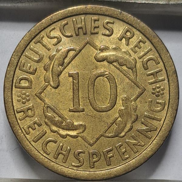 Vokietija 10 reichspfenigu A 1925 KM#40 (6551)