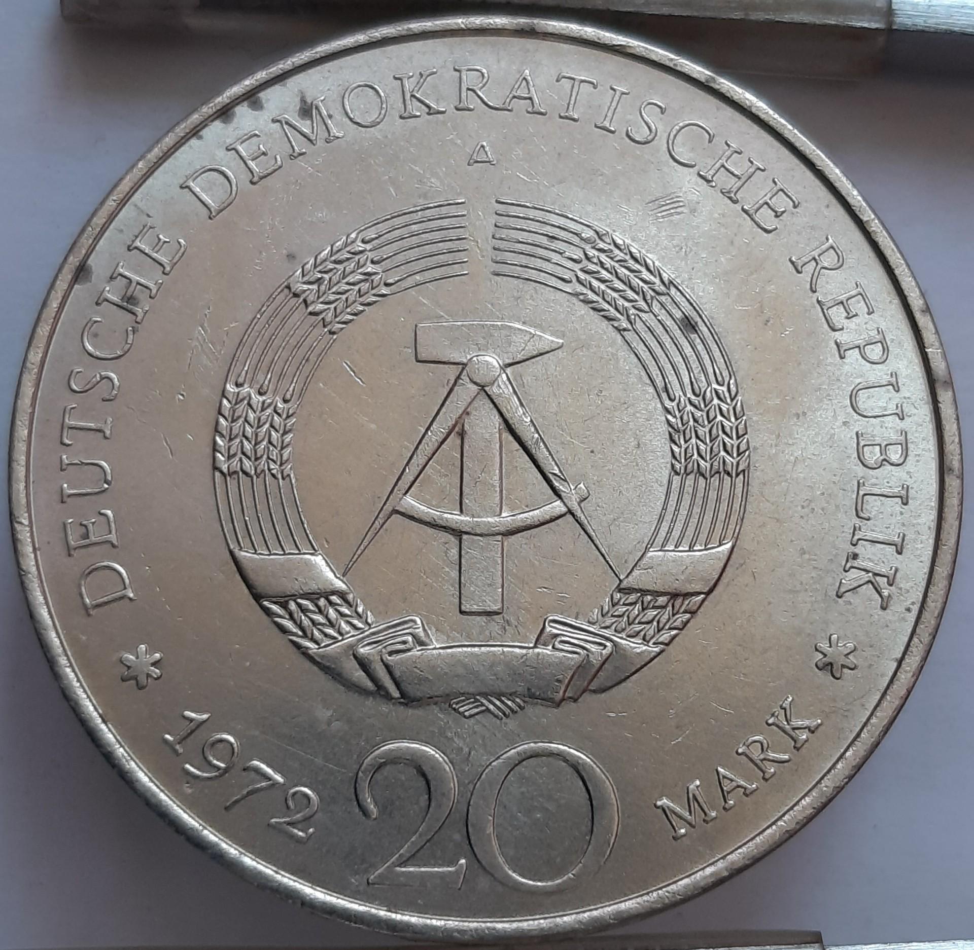 Vokietija - VDR 20 markių 1972 KM#40 (6562)