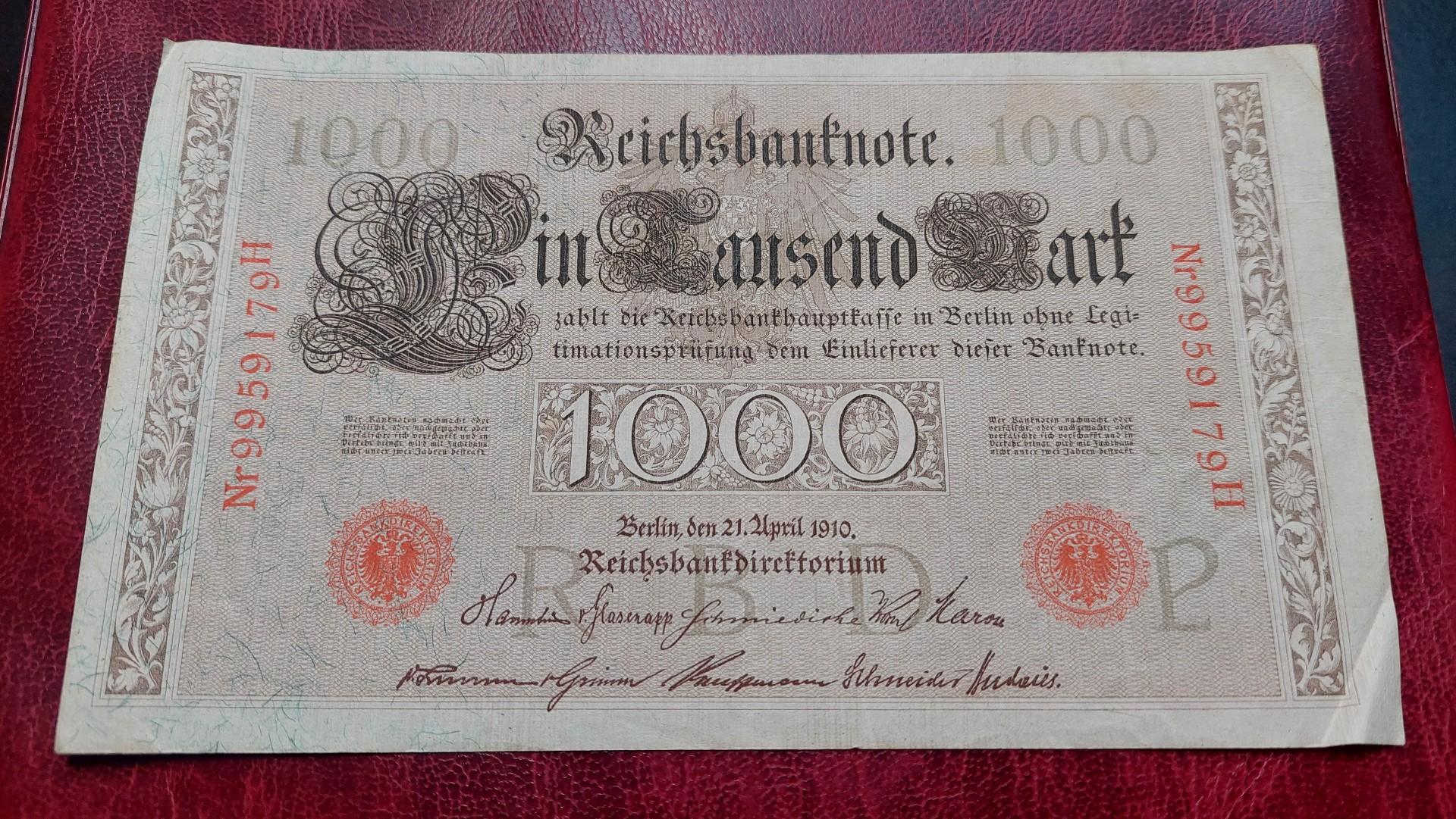 1,000 Mark 1910.04.21 Vokietija P-44b.5