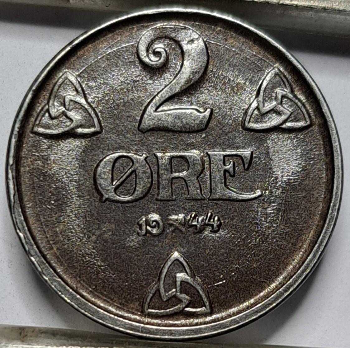 Norvegija 2 erės 1944 KM#394 (6633)