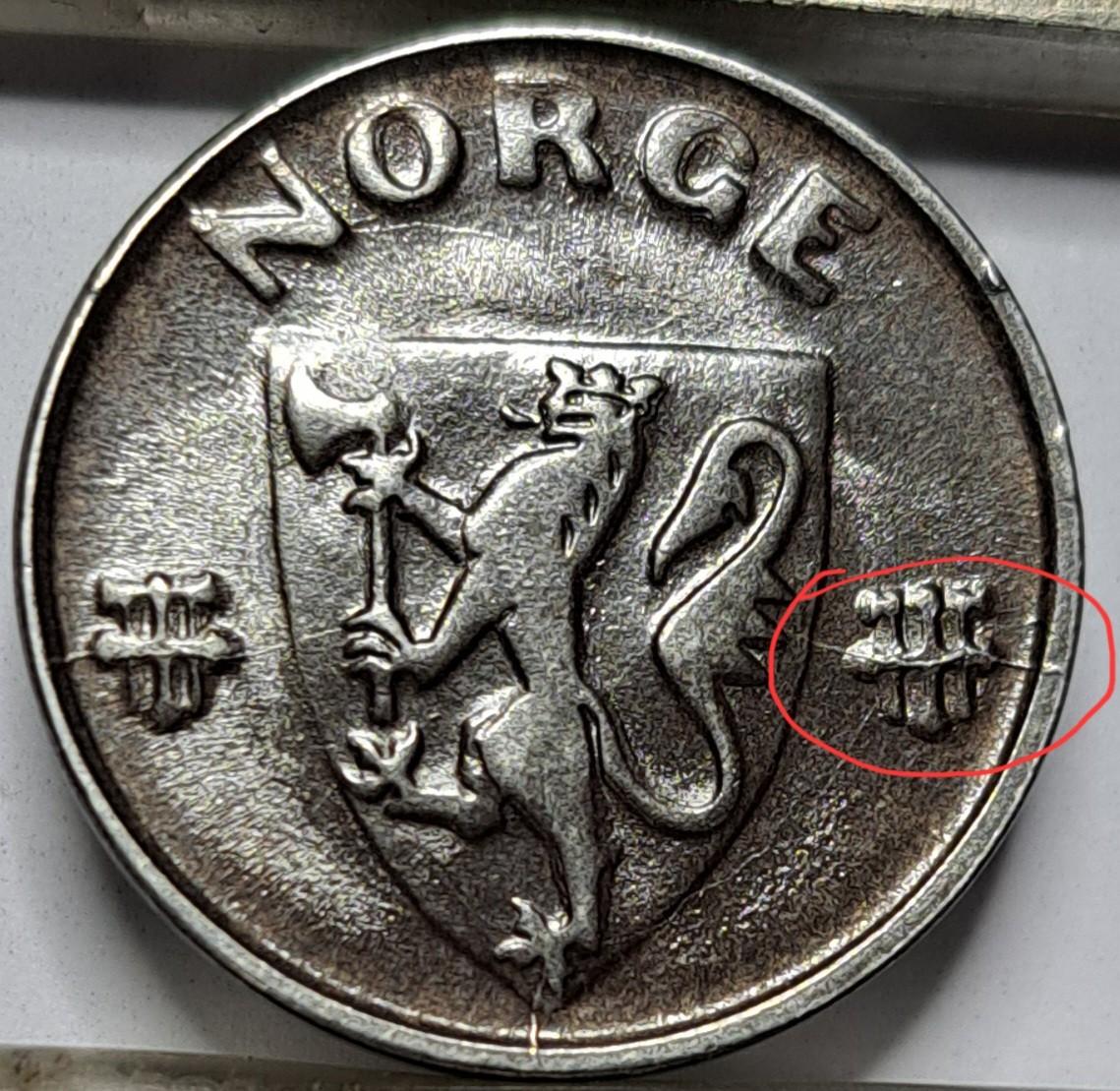 Norvegija 2 erės 1944 KM#394 (6633)