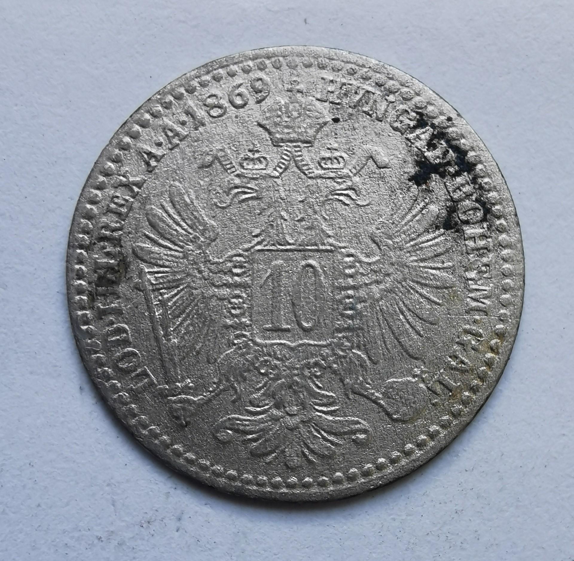 Austrija 10 kreuzer 1869