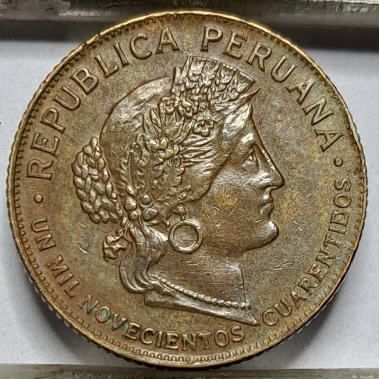 Peru 10 sentavų 1942 RETA KM#214a3 LIMA (6653)