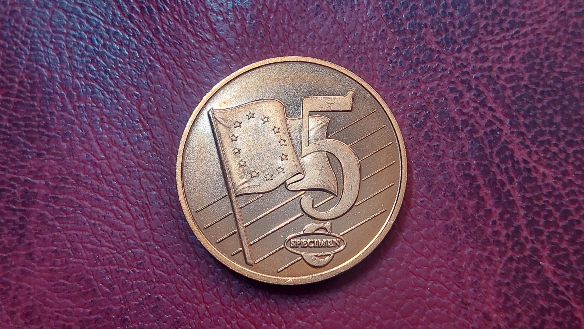 5 Euro centų bandinys Specimen Trail Essai Čekija